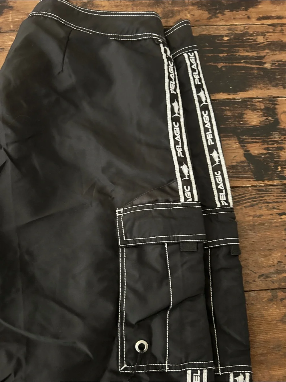 Pelagic Black Men’s Board Shorts with Cargo Pocket 36